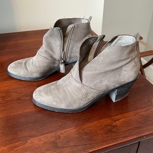 Eileen Fisher Taupe Suede Heeled Booties